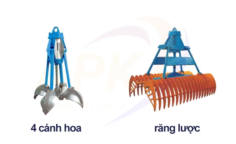 Gầu ngoặm bốc dỡ nguyên liệu giấy phế liệu