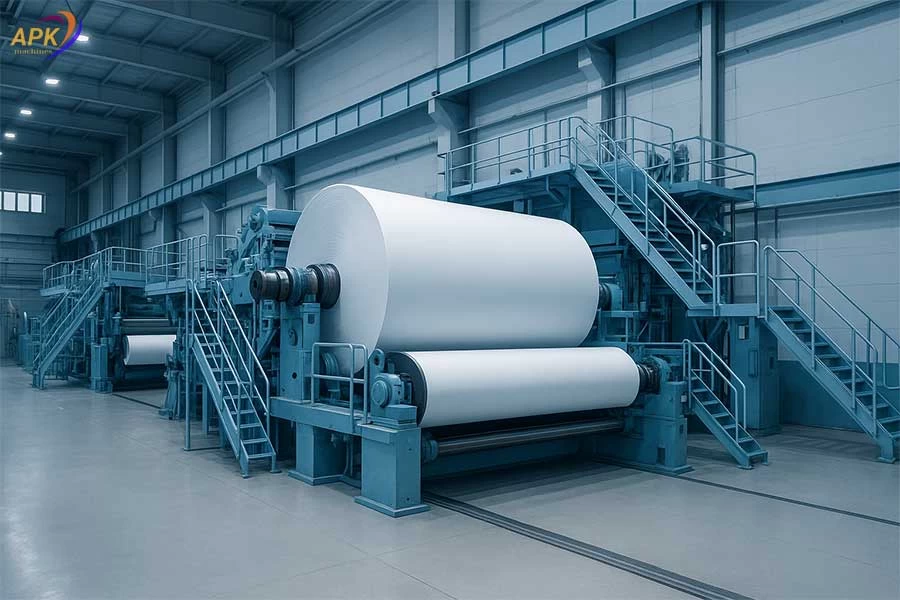 Thiết bị ngành giấy lắp đặt trong nhà máy sản xuất